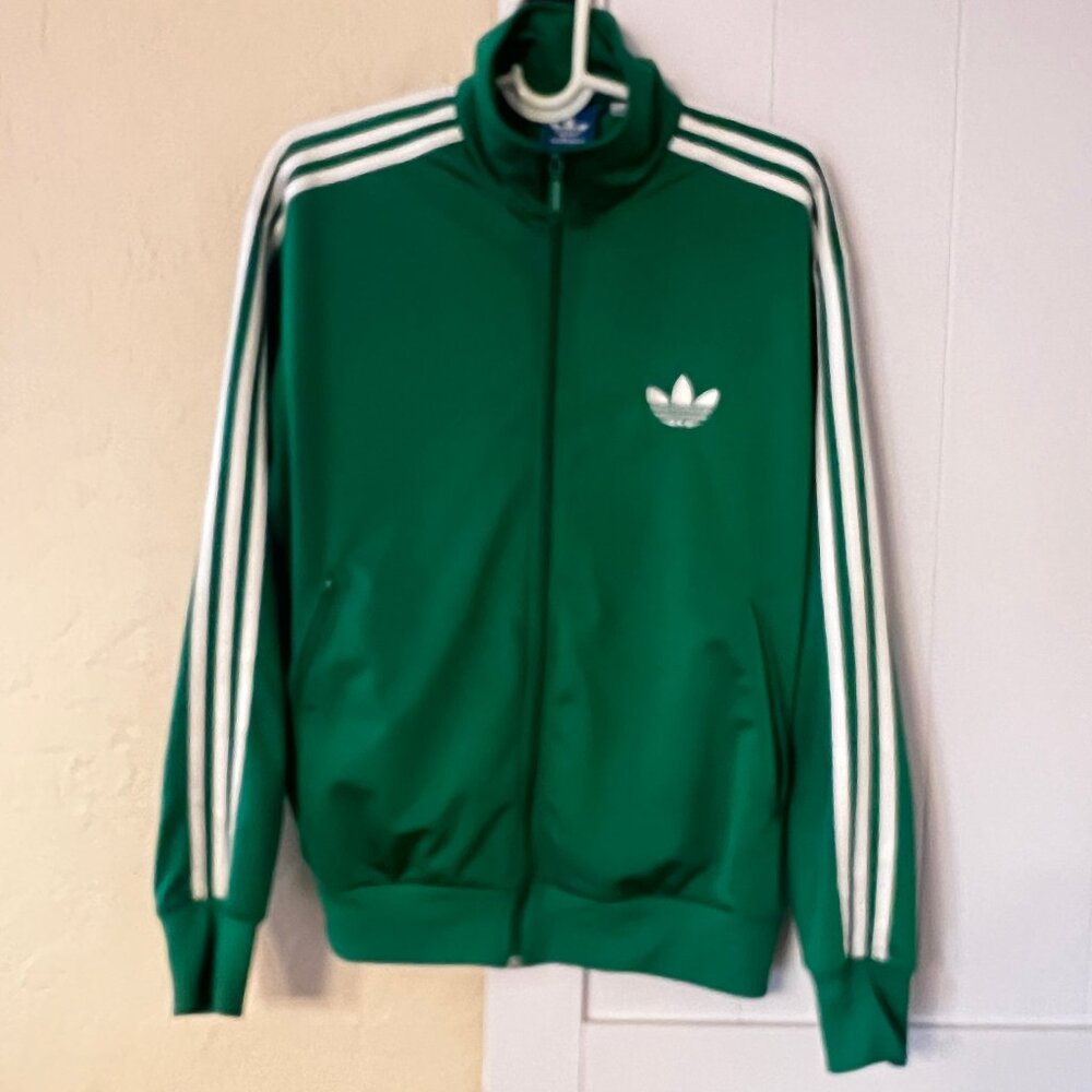 Adidas Track Jacket — Green, Mens Large